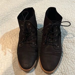 Dina black suede lace up ankle boots